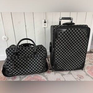 Ralph Lauren Black Monogram Luggage Set – Rolling Suitcase & Duffle